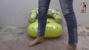 Inflatable Seat Under Sweet Naked Feet