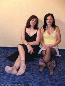 Taking Off Each Others Shoes And Nylon Stockings