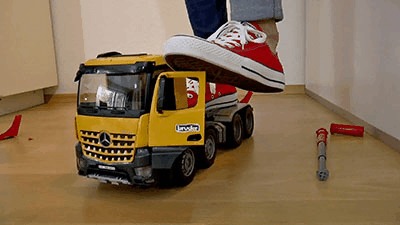 Construction Truck Crushed Under My Converse